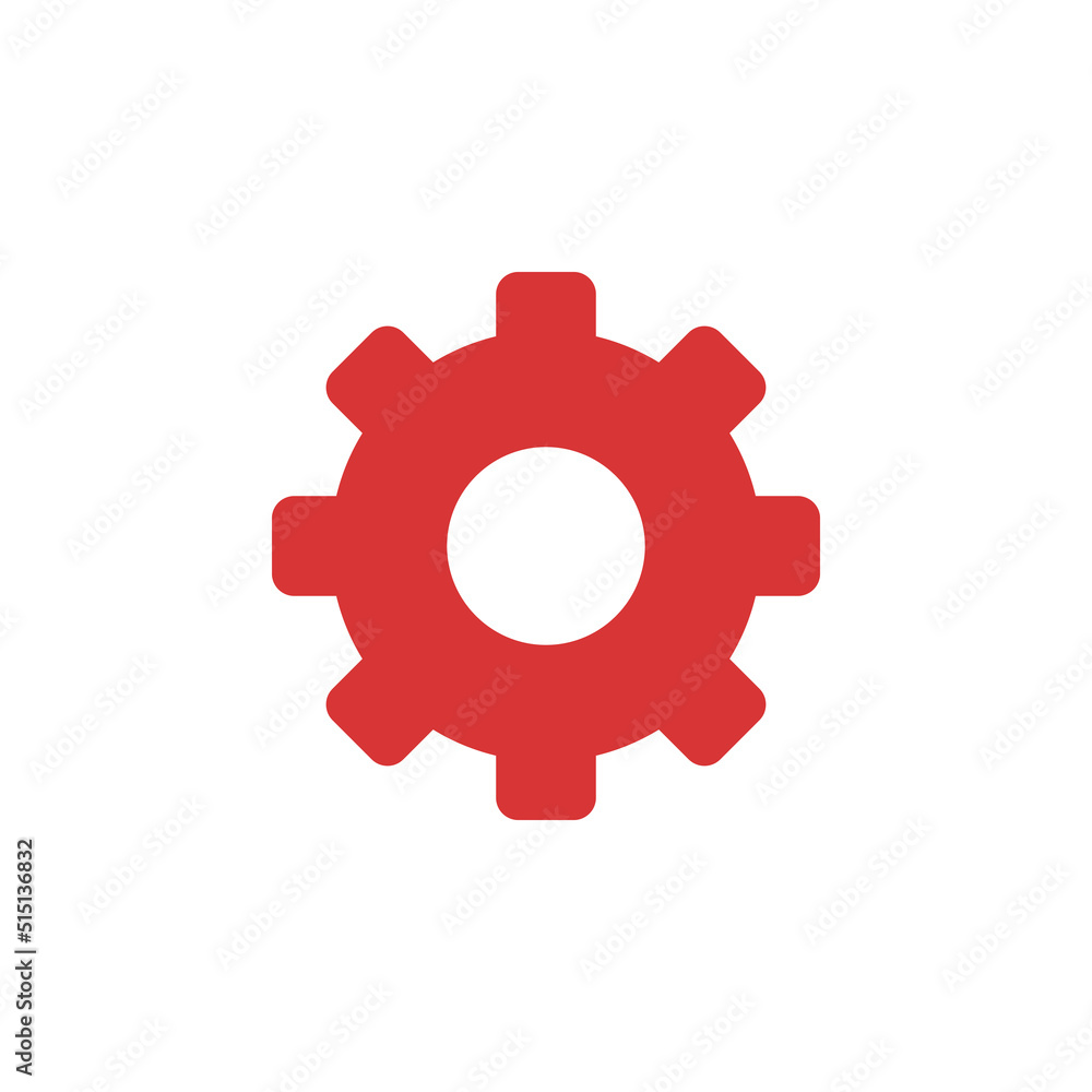 Cog red vector icon