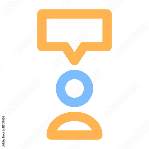 politician colored line icon
