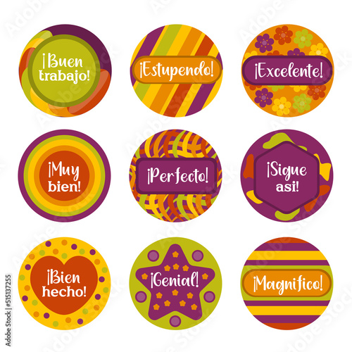 Reward Stickers for Kids, Printable Teacher Stickers Spanish photo