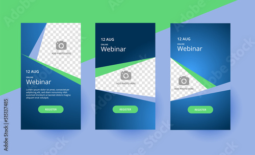 Webinar social media story template design layout