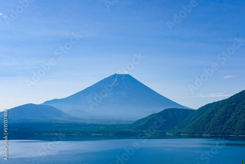 山梨県の本栖湖と富士山