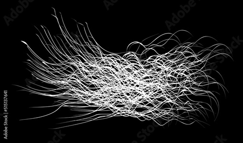 Fototapeta Naklejka Na Ścianę i Meble -  White flow brushstroke on white background.. Fluffy bunch of white politics. Abstract disheveled fibres. Vector illustration swirl blur. Crayons and chalk paint, fibers, hair and bunch