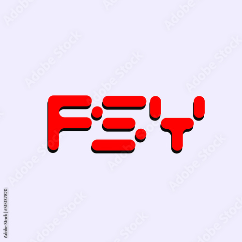 PSY word mark logo text. Geometric, red color, modern, tech uppercase lettering.Typography concept. Creative initials isolated on light background.	