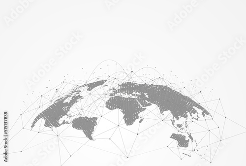 Global network connection. World map point and line composition concept of global business. Vector Illustration