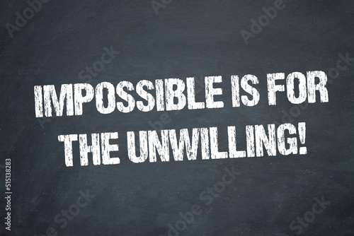 Impossible is for the unwilling!° photo