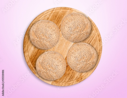 Mantau is a kind of bread without contents on the plate photo