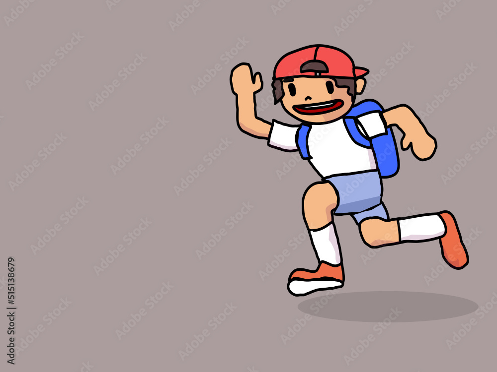 vector cartoon of boy rum with bag concept for back to school vector cartoon of boy rum with bag concept for back to school