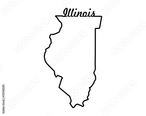 US state map. Illinois outline symbol. Vector illustration