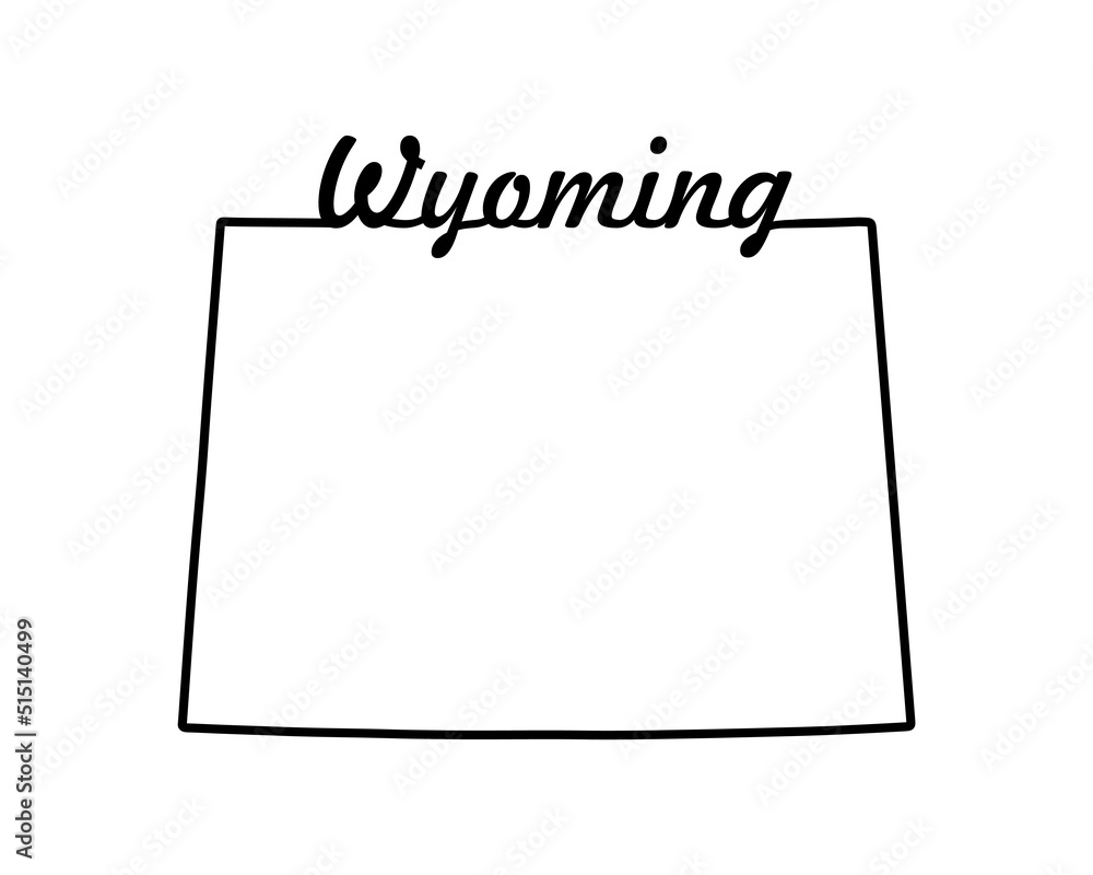 US state map. Wyoming outline symbol. Vector illustration US state map. Wyoming outline symbol. Vector illustration