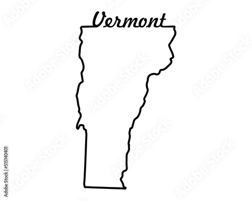 US state map. Vermont outline symbol. Vector illustration