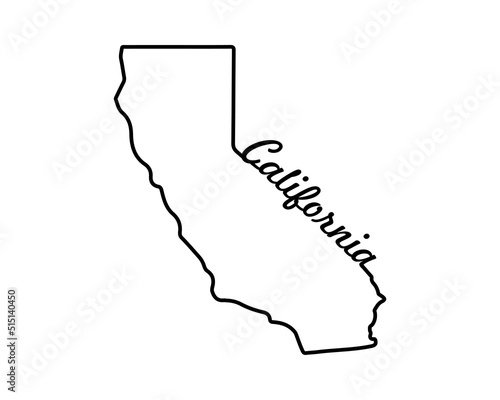 US state map. California outline symbol. Vector illustration