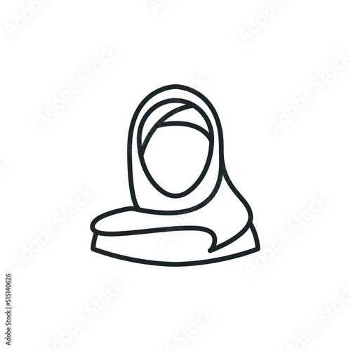 Arabian woman in hijab icon. Muslim female avatar. Vector 