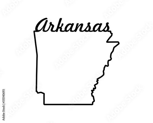 US state map. Arkansas outline symbol. Vector illustration