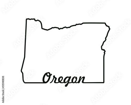 US state map. Oregon outline symbol. Vector illustration