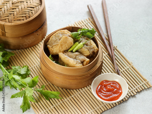 Tahu Bakso is a traditional snack made from tofu, glutinous rice powder and beef