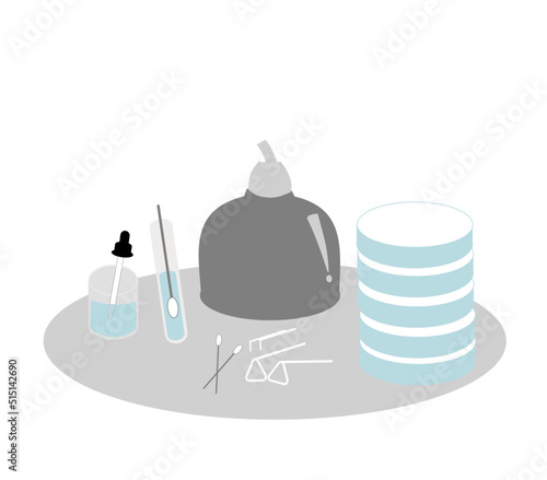 The equipment for pure culture technique to microorganism identified or detection that including alcohol burner, culture plate or petri dish, spreader, loop, sample tube or beaker and dropper