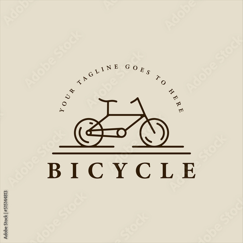 simple bicycle logo line art minimalist vector illustration template icon graphic design