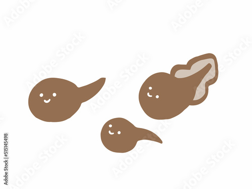 かわいいおたまじゃくし／手描きイラスト