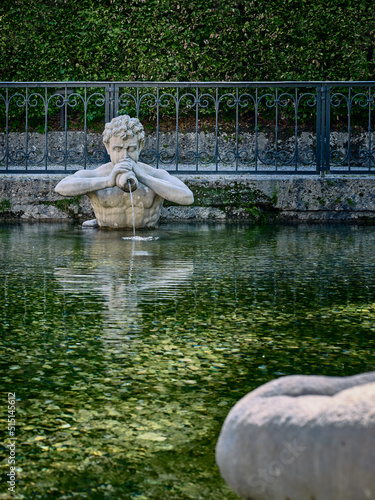 Statue in the Wassespiele Park near Hellbrunn Palace in Austria