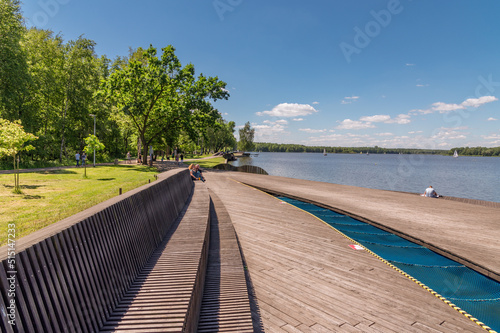 Paprocany lake waterfront promenade  in Tychy