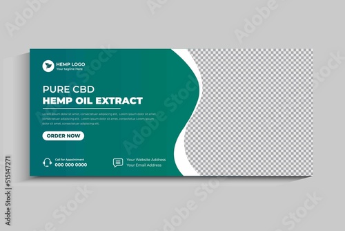 Hemp product cbd oil social media post cover and web banner design