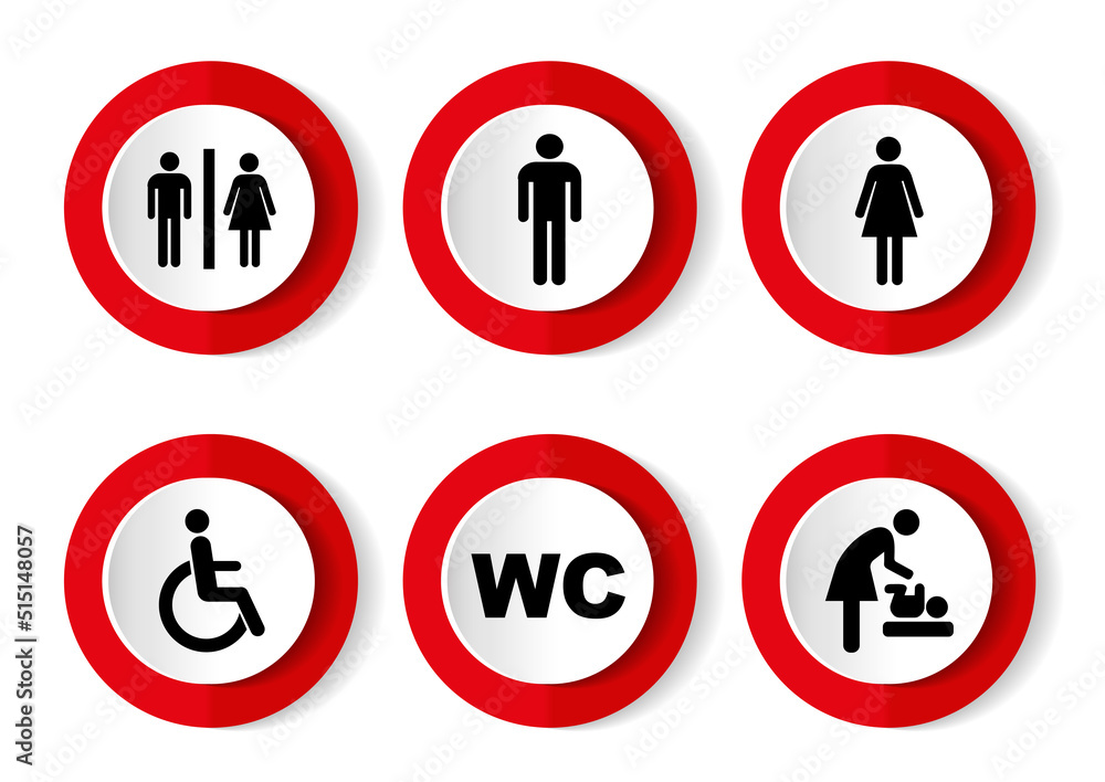 WC sign icon. Toilet symbol. Washroom vector icon WC sign icon. Toilet symbol. Washroom vector icon