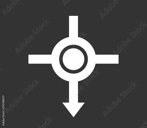 rond-point flèche bas symbole