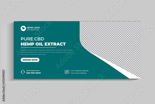 Hemp product cbd oil social media post cover and web banner design