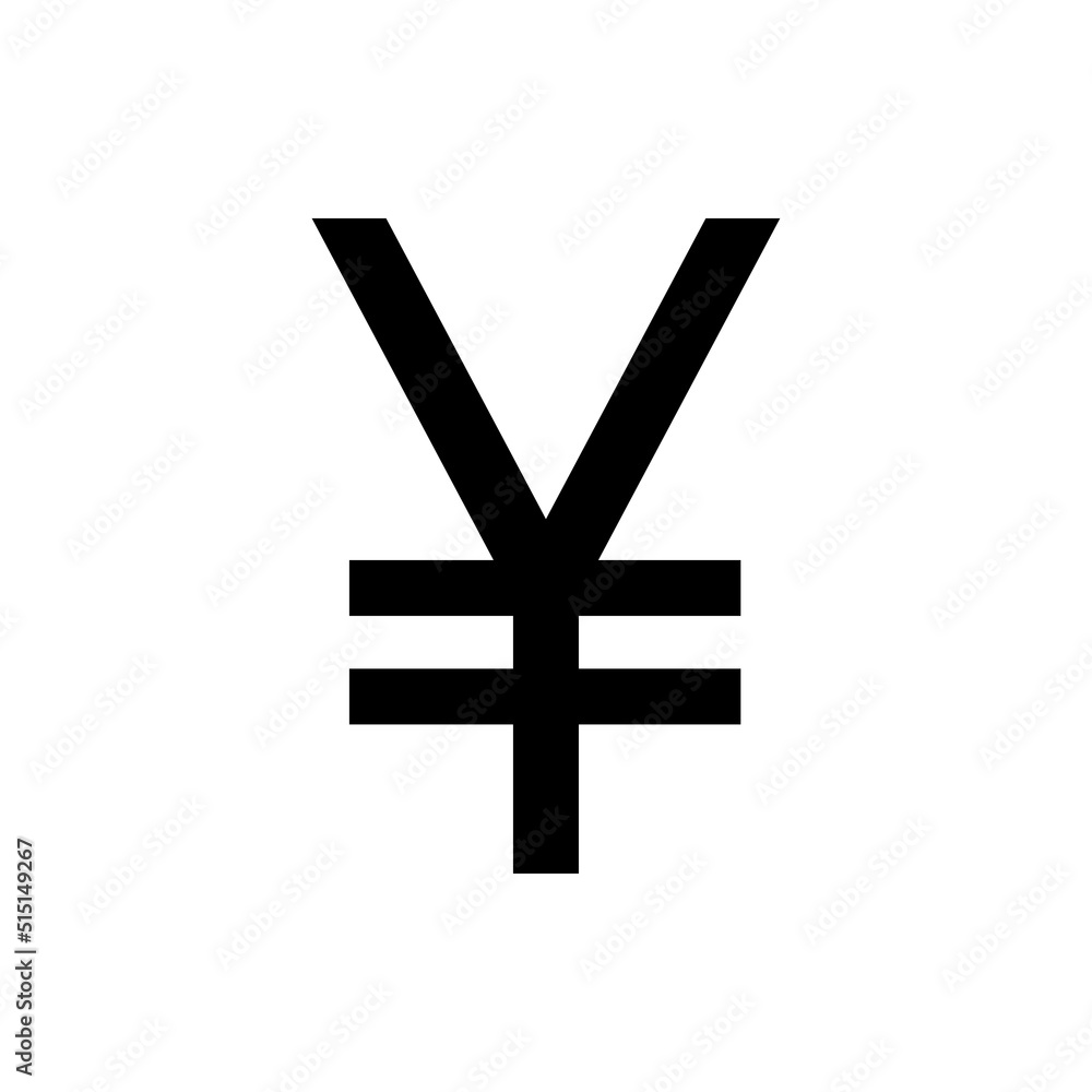 Obraz premium Yen currency sign isolated on white background. Vector