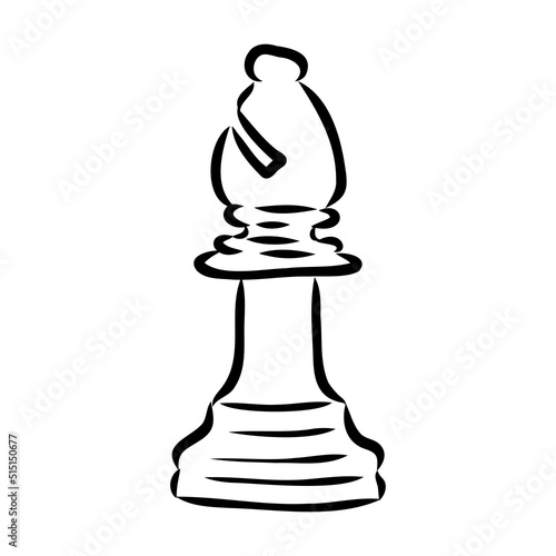 Hand-drawn sketch set of Chess pieces on a white background. Chess. Check mate. King, Queen, Bishop, Knight, Rook, Pawn. Vector icons.