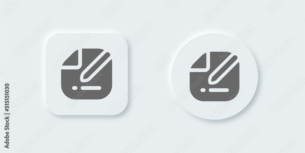 Edit solid icon in neomorphic design style. Register signs vector illustration. Edit solid icon in neomorphic design style. Register signs vector illustration.