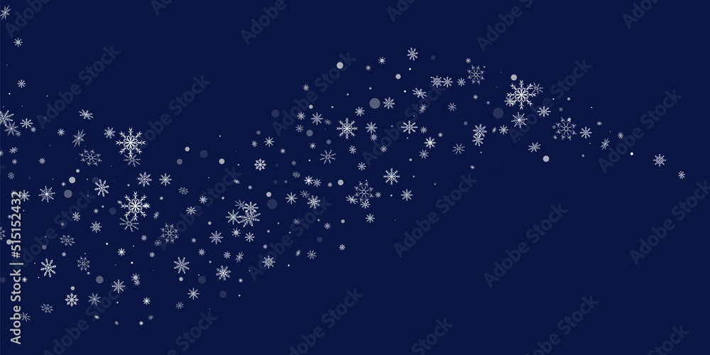 White delicate openwork snowflakes are scattered on a blue background. Festive background, postcard design, wallpaper White delicate openwork snowflakes are scattered on a blue background. Festive background, postcard design, wallpaper