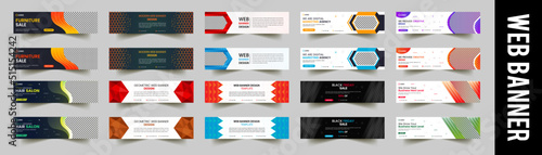 Set of modern web banners design, elegant professional business banner template, Modern 
web banner template, Corporate Business social media cover or web banner, abstract web banner design template