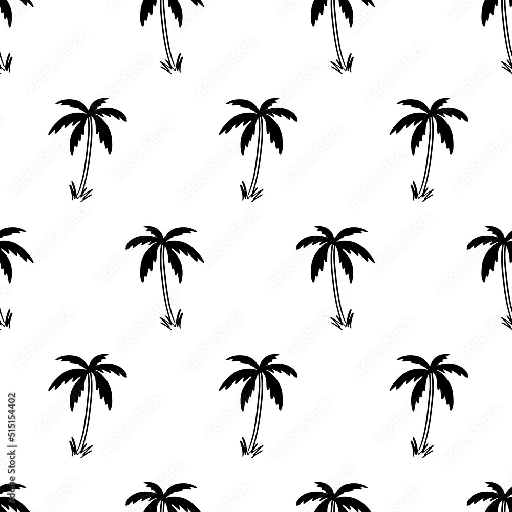 Palm tree vector seamless pattern