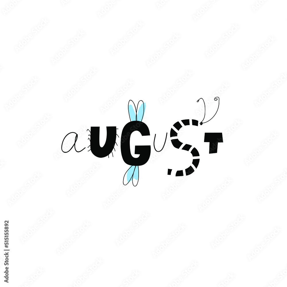 August. Print decor. vector decorative banner August. Print decor. vector decorative banner
