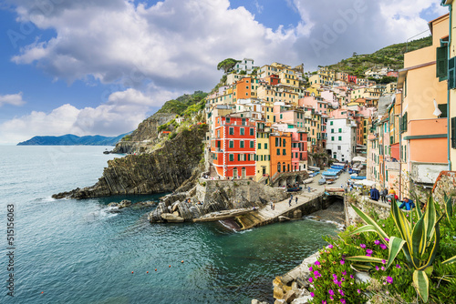 Riomaggiore in Cinque Terre - Italy - architecture background