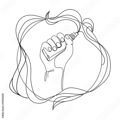 Electronic cigarette in man hand line art vector illustration.Vapor vaporizer logo template.Hand holding vape black and white sketch in doodle liner style drawing on white background