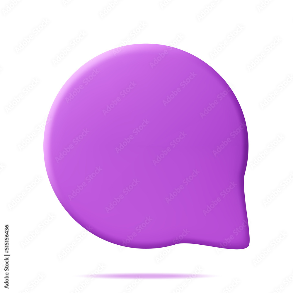 3D Purple Blank Speech Bubble Isolated 3D Purple Blank Speech Bubble Isolated