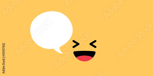 Smiley with speech bubble illustration