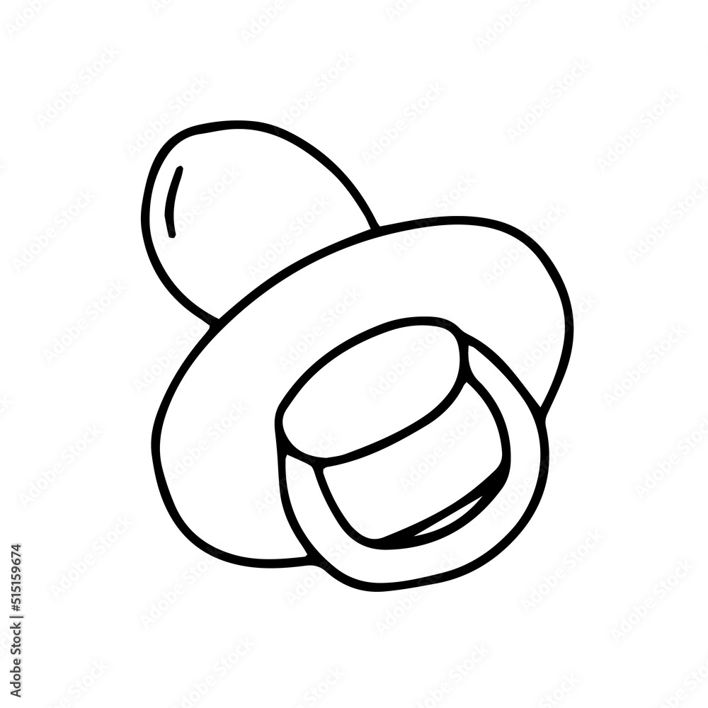 Doodle vector dummy isolated. Hand drawn baby dummy illustration Doodle vector dummy isolated. Hand drawn baby dummy illustration