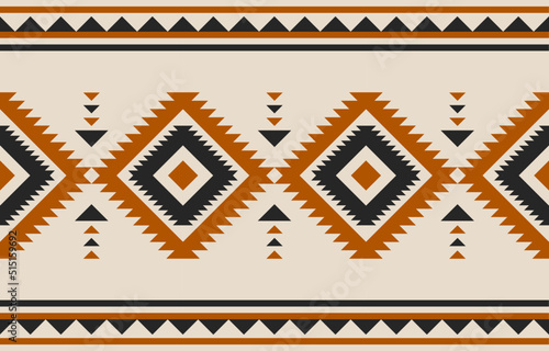 Beautiful carpet ethnic art. Geometric ethnic seamless pattern in tribal. American, Mexican style. Design for background, wallpaper, illustration, fabric, clothing, carpet, textile, batik, embroidery. photo