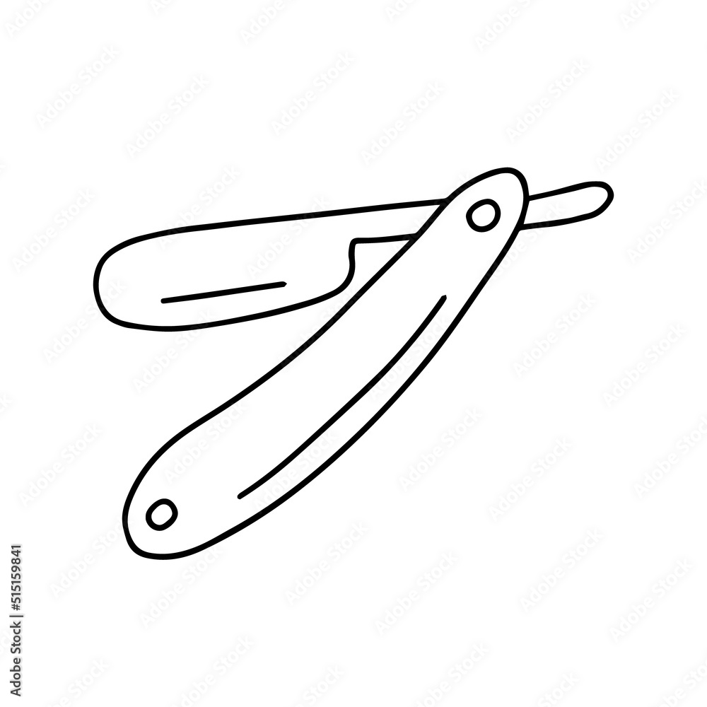 Doodle barber razor vector illustration. Hand drawn blade for shaving. Doodle barber razor vector illustration. Hand drawn blade for shaving.