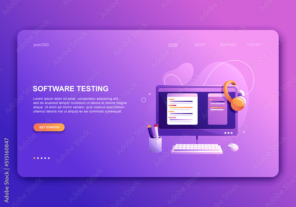 Programming concepts, coder workplace, vector illustration. Web site landing page template. Programming concepts, coder workplace, vector illustration. Web site landing page template.