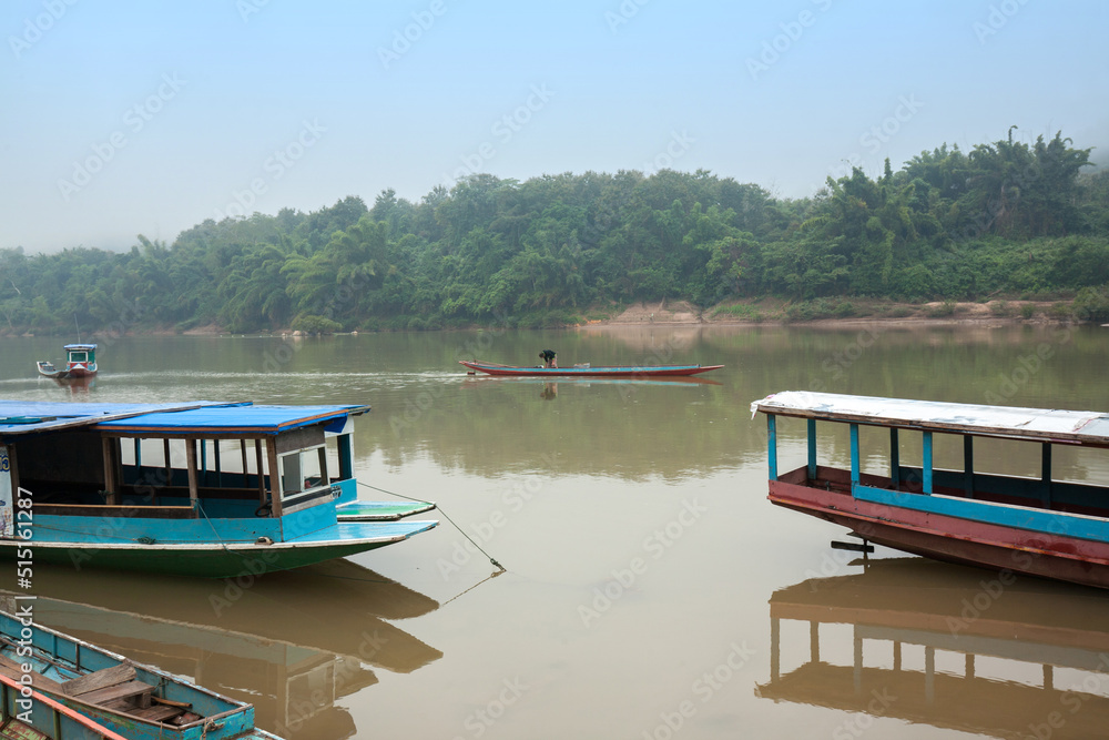 Riverside of Nam Ou river in Muang Ngoi district, Luang Prabang Province Laos Riverside of Nam Ou river in Muang Ngoi district, Luang Prabang Province Laos