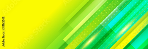 Abstract green and yellow banner. Designed for background, wallpaper, poster, brochure, card, web, presentation, social media, ads. Vector illustration design template.