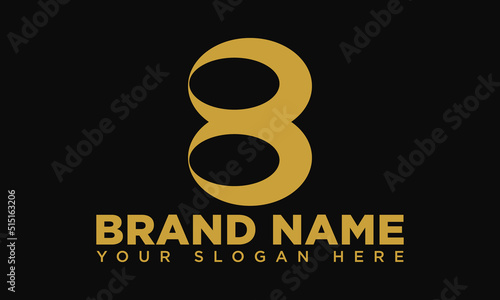 abstract golden font number 8.