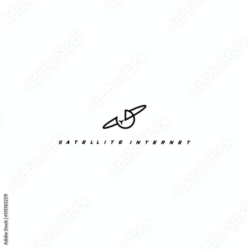 
An illustration depicting a satellite above the Earth, in the form of a symbol and logo
