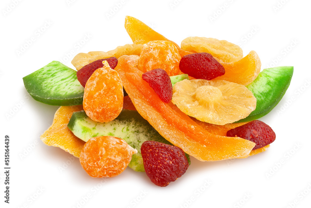 dried fruit mix path isolated on white Stock Photo | Adobe Stock