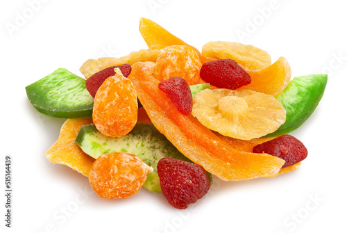 dried fruit mix path isolated on white