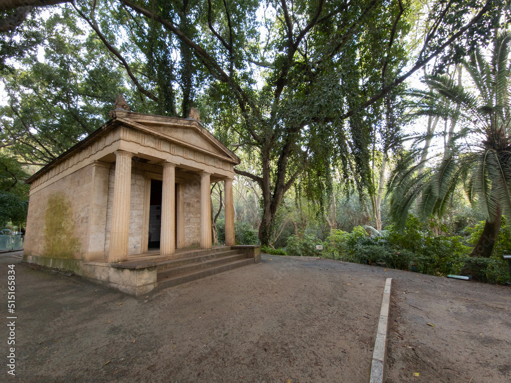 A walk in the beautiful historical botanical garden of the Conception of Malaga, Andalucia, Spain